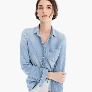 JCrew Button Down Chambray Denim Shirt Size Women’s Medium